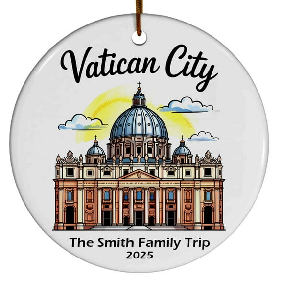 Vatican City Christmas Ornament, Collection of City Travel Souvenirs for Family and Friends, Christmas Tree Ornament City Travel, Trips of The Year, Christmas Ornament 2025