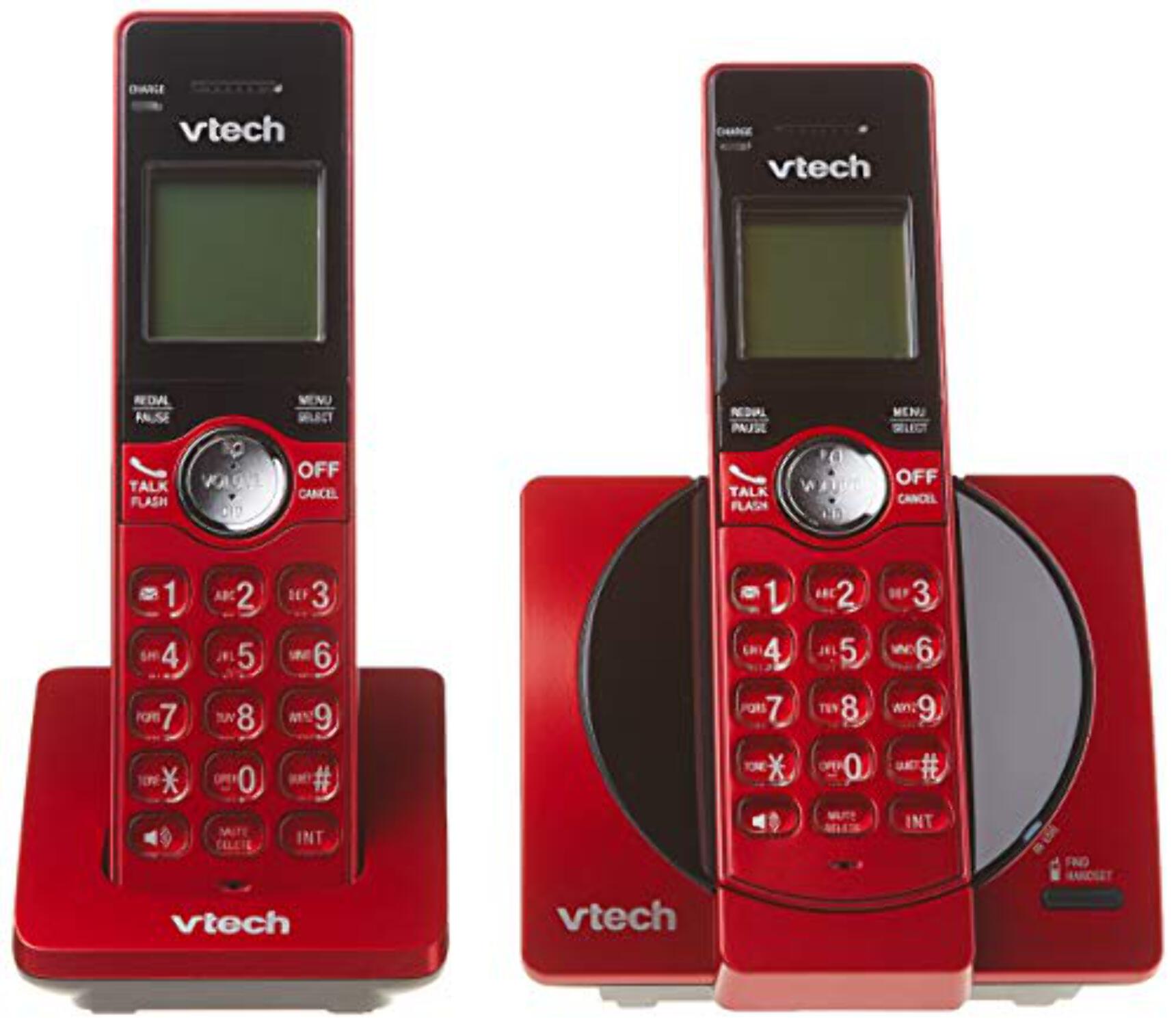 VTech CS6919-26 DECT 6.0 Cordless Phone with 2 Full Duplex Handsets - Red