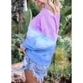 thumbnail image 2 of Women Long Sleeve Sweatshirt Colorblock Tie Dye Printed Pullover Tops, 2 of 6