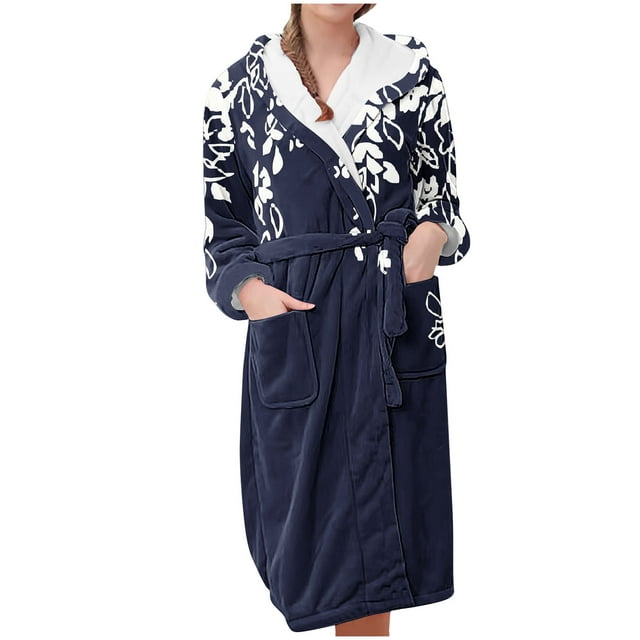 Birdeem Robes pour Femmes, Pyjamas à Capuche en Flanelle pour la Maison, Longs Pyjamas et Pyjamas
