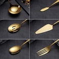 thumbnail image 7 of Ksopiavobs 6-Piece Gold Serving Flatware Silverware Set,Stainless Steel Serving Utensil Set,Include Cake Server, Slotted Serving Spoon, Serving Spoon, Cold Meat Fork, Butter Knife, Soup Ladle, 7 of 7