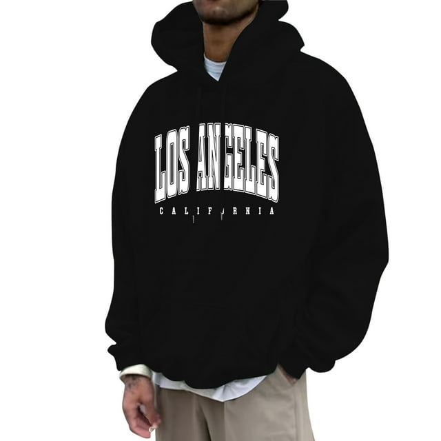 LUOGENLI Chandails à Capuche pour Hommes Graphiques Mode Masculine Décontractée Lettres Partie Imprimée Chandail à Capuche à Enfiler Manches Longues Chandail à Capuche Fermeture Éclair Complète Chandails à Capuche pour Hommes Camouflage Noir Taille g