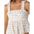 thumbnail image 6 of Celebrity Pink Women's Flutter Sleeve Peplum Top, Sizes XS-XXXL, 6 of 7