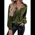 thumbnail image 1 of Cárdigan de Terciopelo de Larga de Invierno para Mujer, Blusa Informal con Botones, Blusas para Mujer Rojo L, 1 of 9