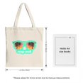 thumbnail image 3 of Stylish Tote Bag with Natural Cotton Texture Featuring Sunglasses & Palm Trees on a Gradient Orange - Yellow Background - " Vacay Mode ", 3 of 4