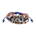 thumbnail image 2 of Pulsera trenzada de cuero PU Fernando Azul para Hombres, 2 of 8
