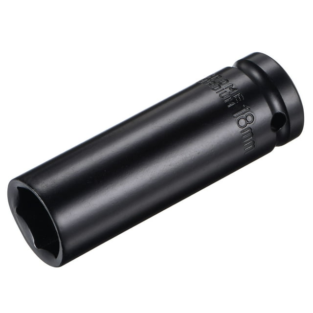 Unique Bargains 1/2' Drive by 18mm Deep Impact Socket, Heat-Treated CR-V Steel 3.15' Length, 6-Point Metric Sizes