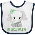 thumbnail image 3 of Inktastic My Uncle Loves Me Cute Elephant Boys or Girls Baby Bib, 3 of 4