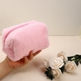 thumbnail image 7 of Unique Bargains Small Plush Makeup Bag Soft Beauty Cosmetic Bag Cute Travel Zipper Toiletry Bag for Women Pink, 7 of 7