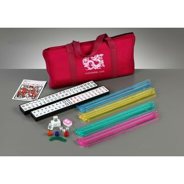 American Western Mahjong Set 166 Tiles and 4 Color Pusher Racks Soft Violet Red Bag