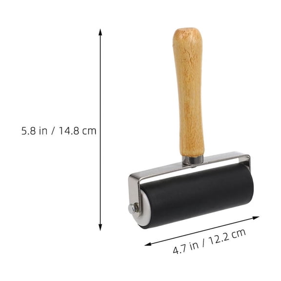 OUNONA 3-Piece Gel Printing Roller Set with Wooden Handles for Crafting and Art Projects, and Easy to Use