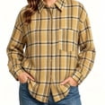 thumbnail image 5 of ClodeEU Women's Collared Button Down Long Sleeve Plaid Shirt,Casual Shacket with Chest Pocket ,Women's Plus L, 5 of 6