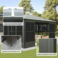 thumbnail image 3 of Mondawe 12x14FT Outdoor Sunroom - Galvanized Steel Hardtop Gazebo, Lockable Door & Movable PC Screen for Patio Backyard, 3 of 8