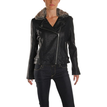 Cupcakes and Cashmere Womens Winter Faux Leather Motorcycle Jacket
