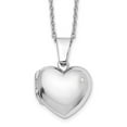 thumbnail image 4 of Auriga 925 Sterling Silver 1.6 mm Rhodium-Plated Diamond Heart Locket Necklace 20" for Women, 4 of 6