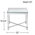 thumbnail image 5 of Studio 55D Modern Clear Acrylic Square Accent Table 22" Wide Shiny Chrome Silver Corner Glass Top Living Room Home House Bedroom, 5 of 6