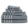 thumbnail image 2 of Lavish Home 6-Piece 100% Combed Cotton Bathroom Towels Set (Silver Gray), 2 of 4