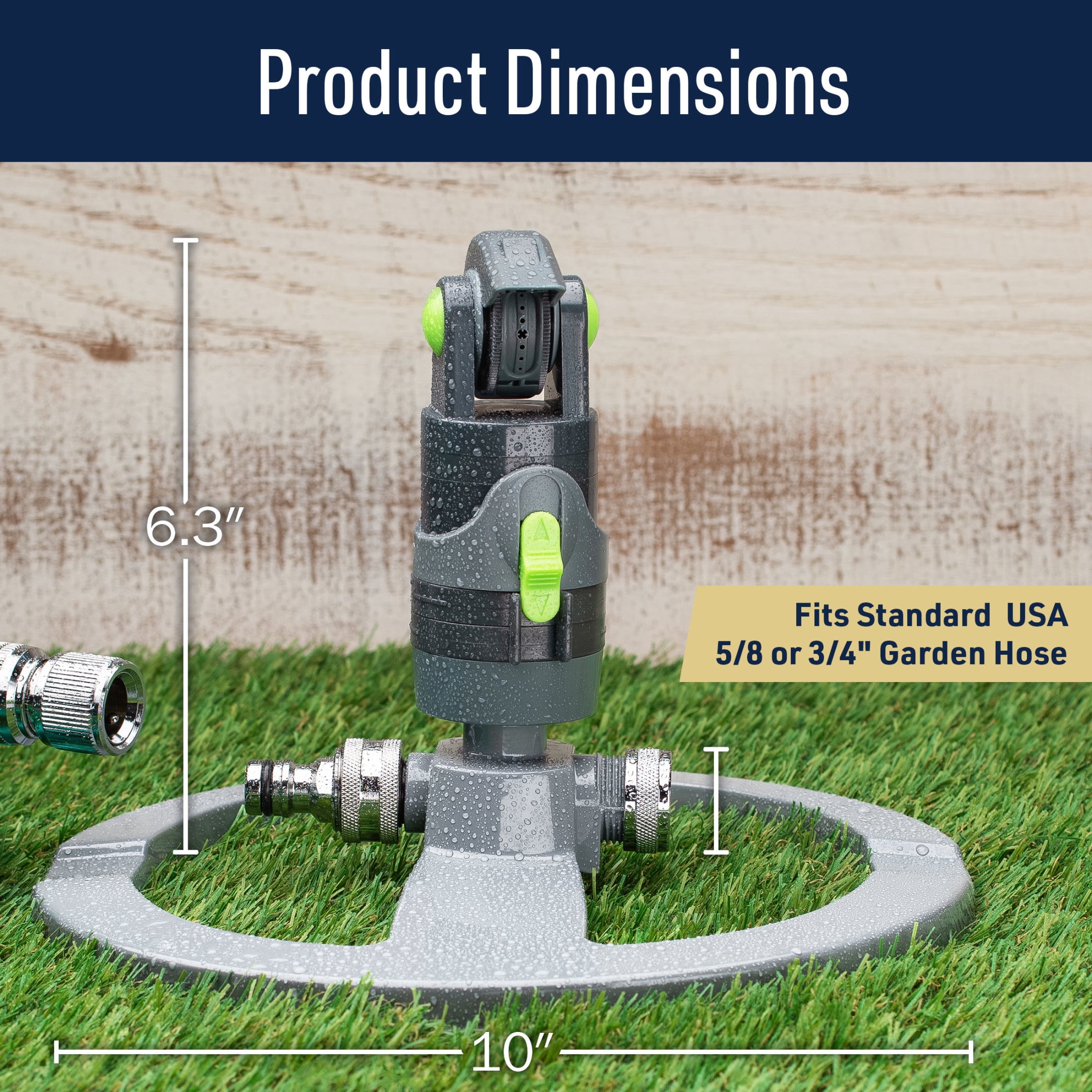 Kings County Tools Impact Sprinklers for Yard with Adjustable Rotating Head and 4 Spray Patterns