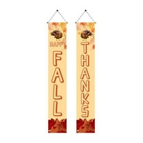 GFHFHITJ Thanksgiving Banner, Fall Porch Decor Sign with Wording " Thankful, Blessed" Thanksgiving Decorations Outdoor Fall Door Banner for Home Yard Front Door Hanging Outdoor Indoors
