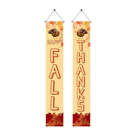 GFHFHITJ Thanksgiving Banner, Fall Porch Decor Sign with Wording " Thankful, Blessed" Thanksgiving Decorations Outdoor Fall Door Banner for Home Yard Front Door Hanging Outdoor Indoors