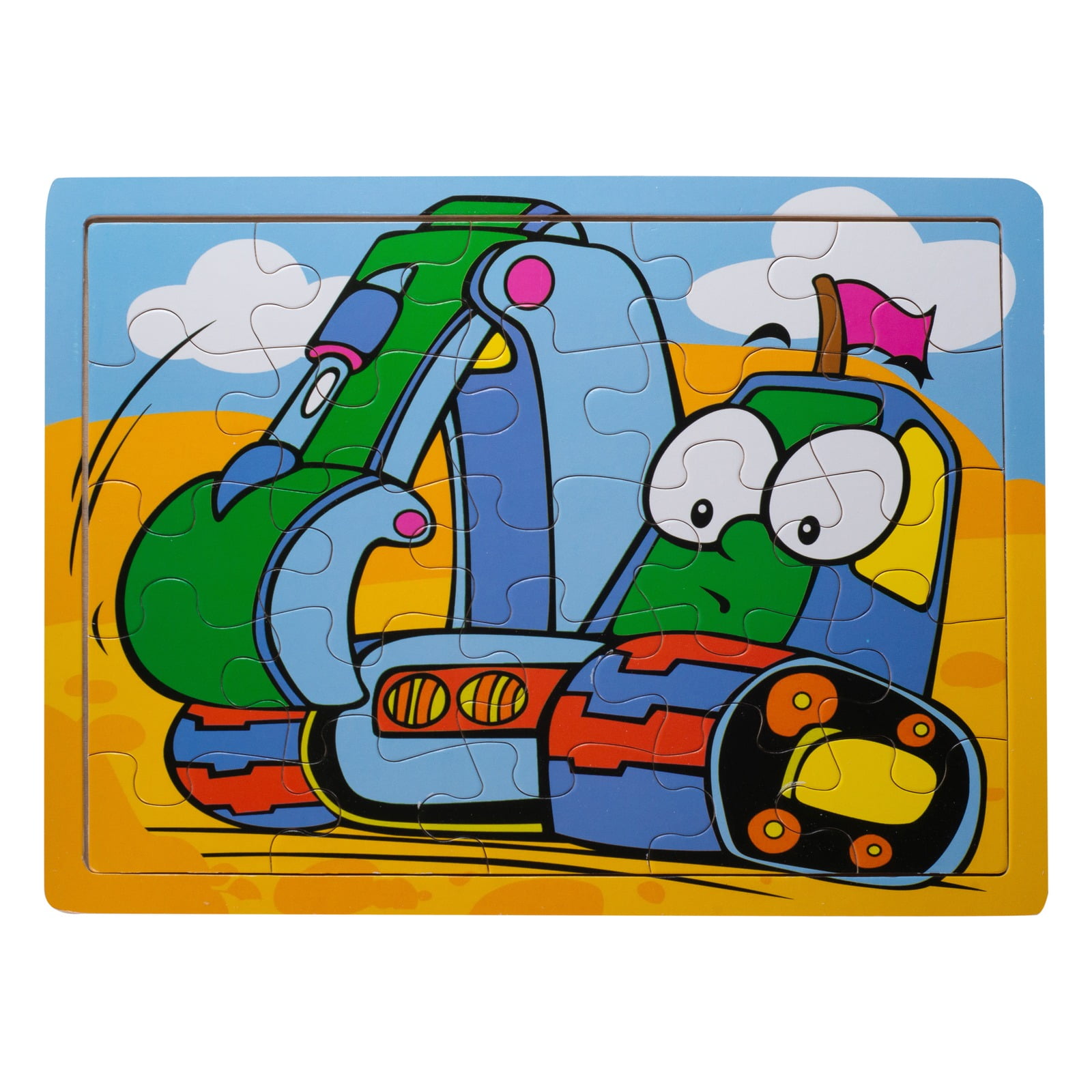 Eliiti Wooden Excavator Jigsaw Puzzle for Kids 3 to 5 Years Old Boys