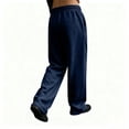 thumbnail image 7 of Havenx Sweatpants for Men Straight Wide Leg Drawstring Jogging Pants with Pockets Elastic Waist Open Bottom Sweatpant Gym Lounge Athletic Workout Fall Winter Pant,Navy S, 7 of 7