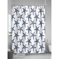thumbnail image 5 of Navy Blue Beach Starfish Extra Long Shower Curtain Set, Waterproof Shower Curtains for Bathroom, Summer Ocean Nautical Coastal Washable Fabric Cloth Bath Curtain for Bathtub with Hooks 72x96 Inches, 5 of 6