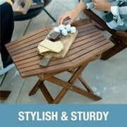 CleverMade Tamarack Outdoor Wood Folding Table, Cinnamon