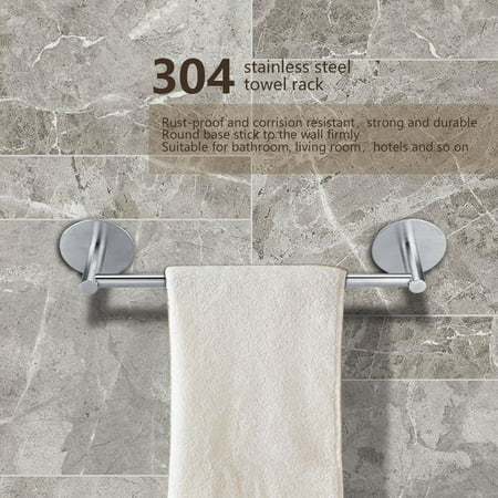 Eecoo Bathroom Towel Rack 304 Stainless Steel Self Adhesive Home Eecoo Bathroom Towel Rack 304 Stainless Steel Self Adhesive Home Hotels Commercial Holder With Round Foundation Bar