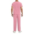 thumbnail image 6 of BXINGOHAI Scrubs Medical Uniform Unisex Women and Men V-Neck Top and Pants Set Today Pink,XL, 6 of 6