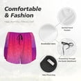 thumbnail image 6 of Picia Light Purple Glitter Pattern Women's 2 in 1 Athletic Running Shorts High Waisted Workout Casual Gym Sweat Shorts with Comfy Liner Zipper Pockets-Small, 6 of 9