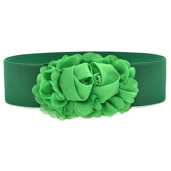 Women's Floral Elastic Dress With Decorative Floral Wide Waistband Very Long Belt Mens Belts Casual Belts for Dresses Vintage Belts for Men Wide Belt Mens Leather Belt Reversible Color Leather Belts