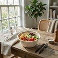thumbnail image 3 of Pulp Tek 32 oz Round Natural Sugarcane / Bagasse Salad Bowl - 7" x 7" x 2 3/4" - 100 count box, 3 of 6