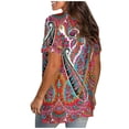 thumbnail image 3 of Camisetas con estampado de cuello redondo para mujer Camiseta de manga corta Blusa Tops sueltos OAVQHLG3B Store lin121212, 3 of 3