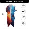 thumbnail image 6 of HELLHERO Half Sleeve Bathing Suit Cover Up for Vacation High Quality Fabrics Comfort Long Kimono Cover Ups for Swimwear Women Fire And Ice, 6 of 6