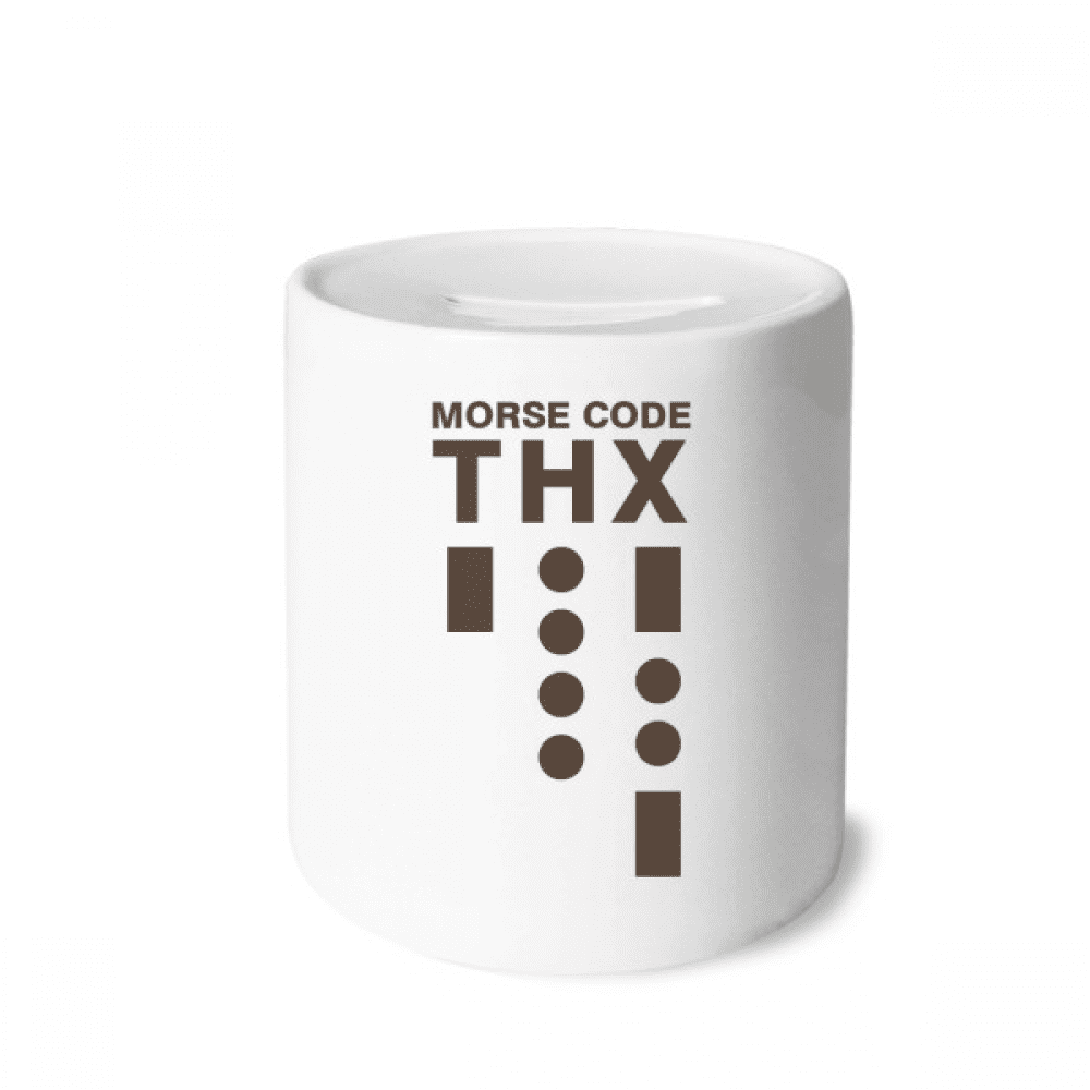 Morse Code Thank you Dot line Expression Money Box Cerac Coin Case