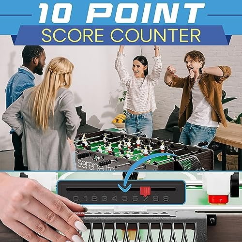 Folding Foosball Table, 4 x 2 Full Competition Size Foldable Space Saving Table Soccer for Home, Arcade Game Room, for Indoor or Outdoor, Family Game Night, Perfect for Kids and Adults