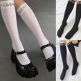 thumbnail image 2 of Calcetines hasta la Rodilla YONGSHENG Elásticos a Rayas para Mujer Estilo Kawaii, 2 of 4