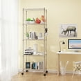 thumbnail image 4 of 5 Tier Wire Shelving Unit, Standing Metal Shelf Organizer, Space-saving Steel Storage Shelf Rack, Black, 500lbs, with Hooks for Kitchen, Garage, Office, 4 of 11