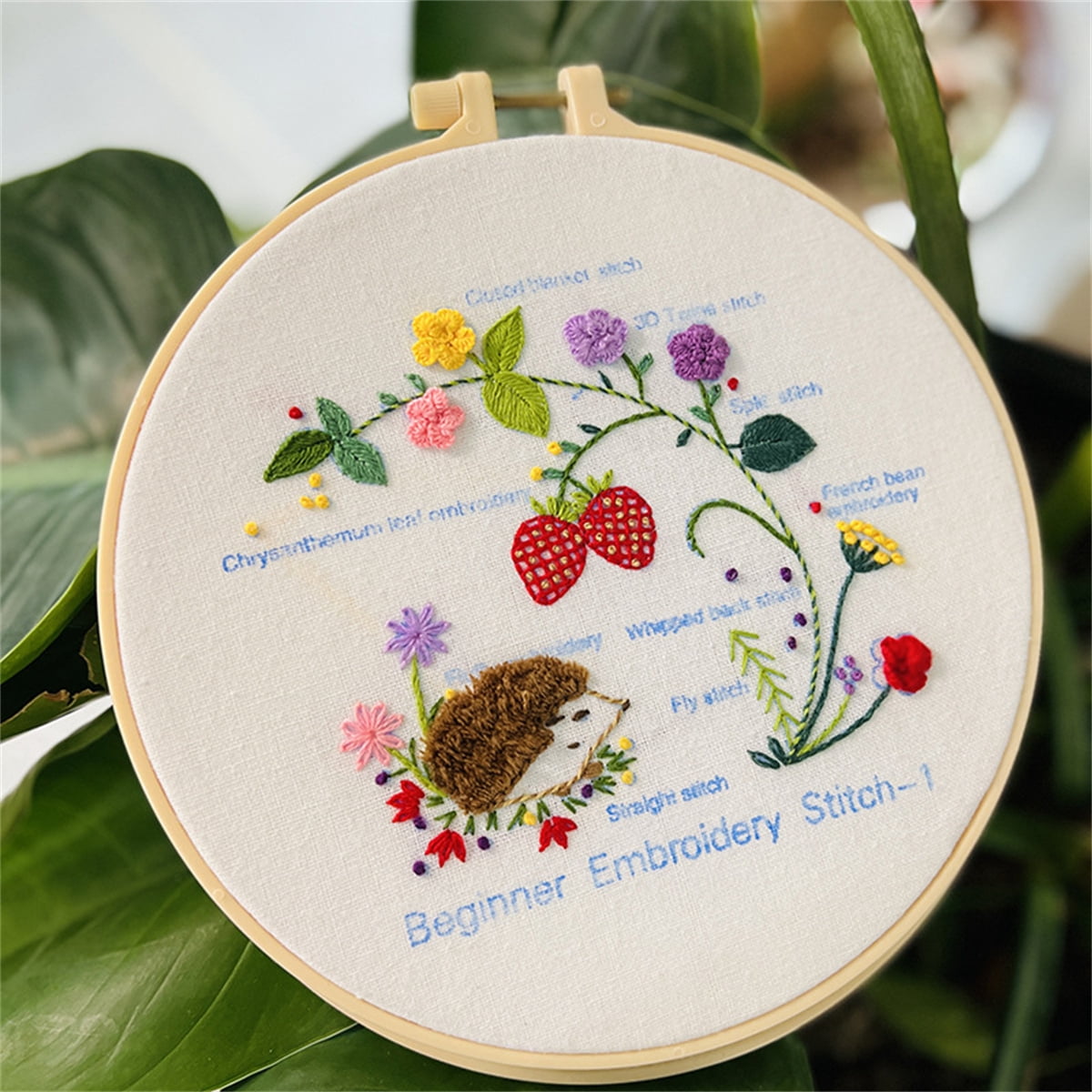Casewin Embroidery Kit for Beginners Embroidery Stitch Practice kit, Beginner Embroidery Kit, Embroidery Kits for Adults, Hand Embroidery Kit, Stamped Cross Stitch Kits with Embroidery Patterns