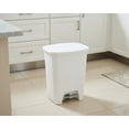 thumbnail image 3 of 20 Gallon - 80 quarts Plastic Step-On Trash Can with Foot Pedal and Lid - White Rectangular Kitchen Garbage Bin, 3 of 5