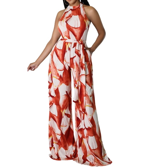 Haivin Women's Wide Leg Jumpsuit, High Waist with Flared Hem, Summer Fashion Lightweight, for Casual Daily Wear