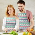 thumbnail image 3 of Pink and Blue Heart Shaped Boho Pattern Apron-Garden Aprons for Women with Pockets-Cotton Linen Waterproof Kitchen Cooking Gardening Aprons Adjustable for Kitchen,Cooking,BBQ and Salon 33x27 Inch, 3 of 7