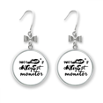 thumbnail image 1 of World's Okayest Moniter Graduation Season Bow Earrings Drop Stud Pierced Hook, 1 of 3