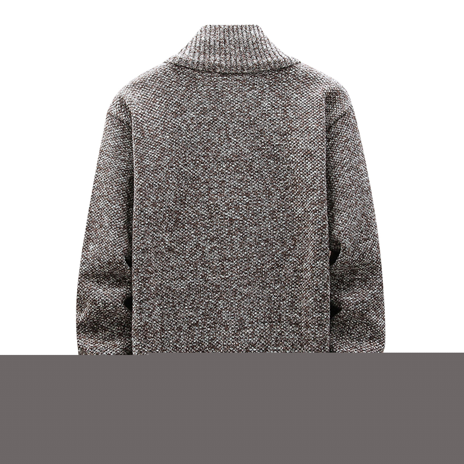 thumbnail image 5 of jsaierl Mens Cardigan Sweater Knit Mock Neck Zip Up Woolen Top Plaid Long Sleeve Cozy Fall and Winter Sweater Jacket, 5 of 5