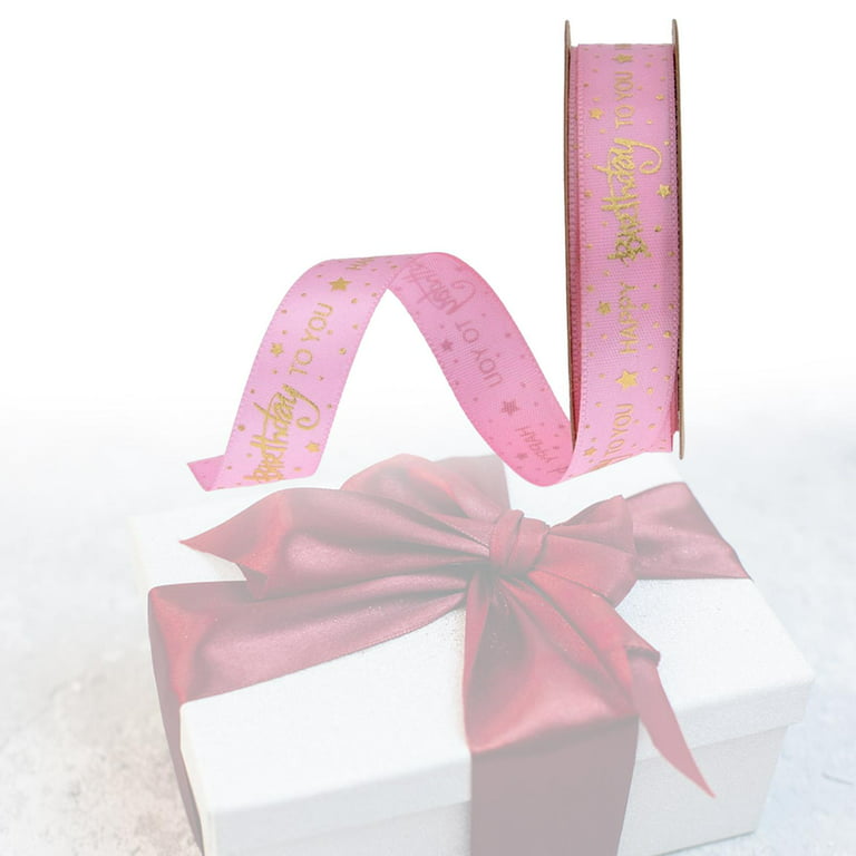 1.5cm Happy Birthday Ribbons DIY Gift Wrapping for Invitation  Embellishments Red 10Yard