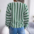 thumbnail image 4 of Womens Fall Fashion 2022! QLEICOM Sweaters for Women, Women's Fashion Autumn Winter Long Sleeve Stripe Contrasting Lantern Sleeve V-Neck Sweater Tops On Clearance, 4 of 6