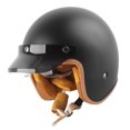 thumbnail image 4 of Casco de bicicleta estilo retro mate negro 3 / 4 casco de sombra facial, con gafas de viento para adultos XL 59 - 60cm, 4 of 10