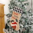 thumbnail image 6 of ZPAQI Plaid Printing Santa Chimney Christmas Stockings Large Xmas Element Print Stocking for Family Country Rustic Personalized Holiday Indoor Large Stocking Christmas Decorations, 6 of 8