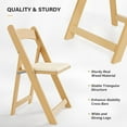 thumbnail image 2 of VINGLI Wooden Folding Chairs with Cushion, Portable Foldable Seating for Indoor & Outdoor , 8 Pack, 2 of 8